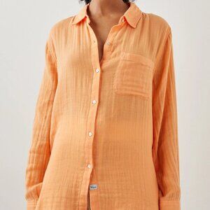 Rails Ellis Shirt Gauzy Lightweight Breezy Beach Coastal in Papaya M